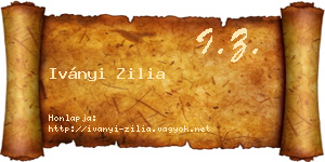Iványi Zilia névjegykártya